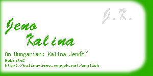 jeno kalina business card